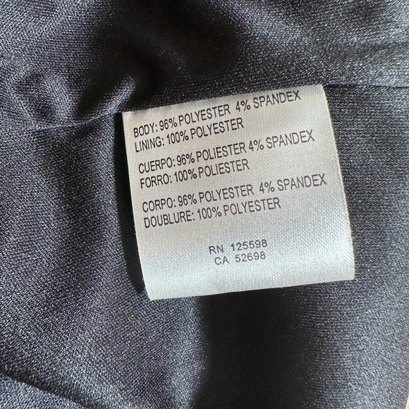 ELLEN TRACEY FAUX WRAPPED DRESS Stretchy Long Sleeve black pink white gray small - Picture 10 of 11